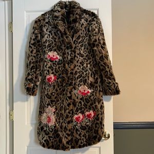 Johnny Was Eeshal  Leopard Faux Fur Coat
